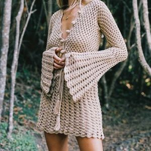 Chasing unicorns 70s crochet dress